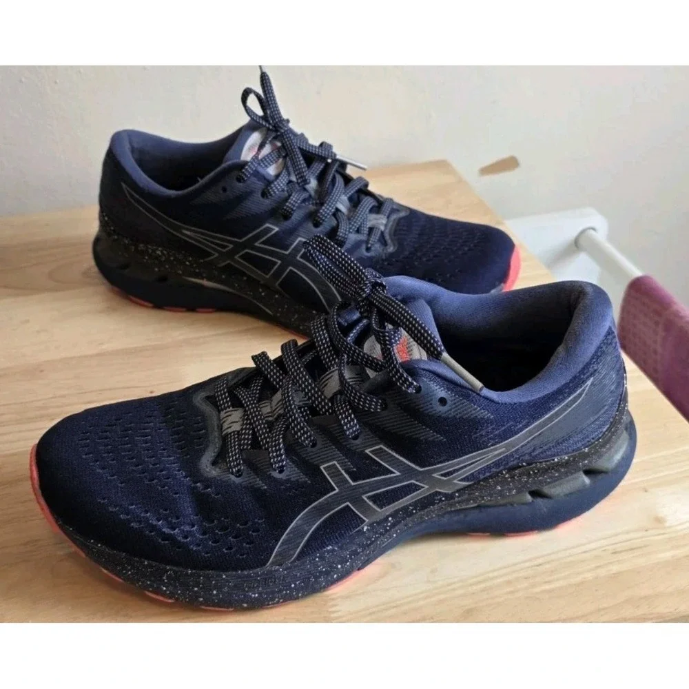 Asics Gel Kayano 28 Running Shoes Women 8.5 Navy Blue Sneakers 1012B275 Athletic